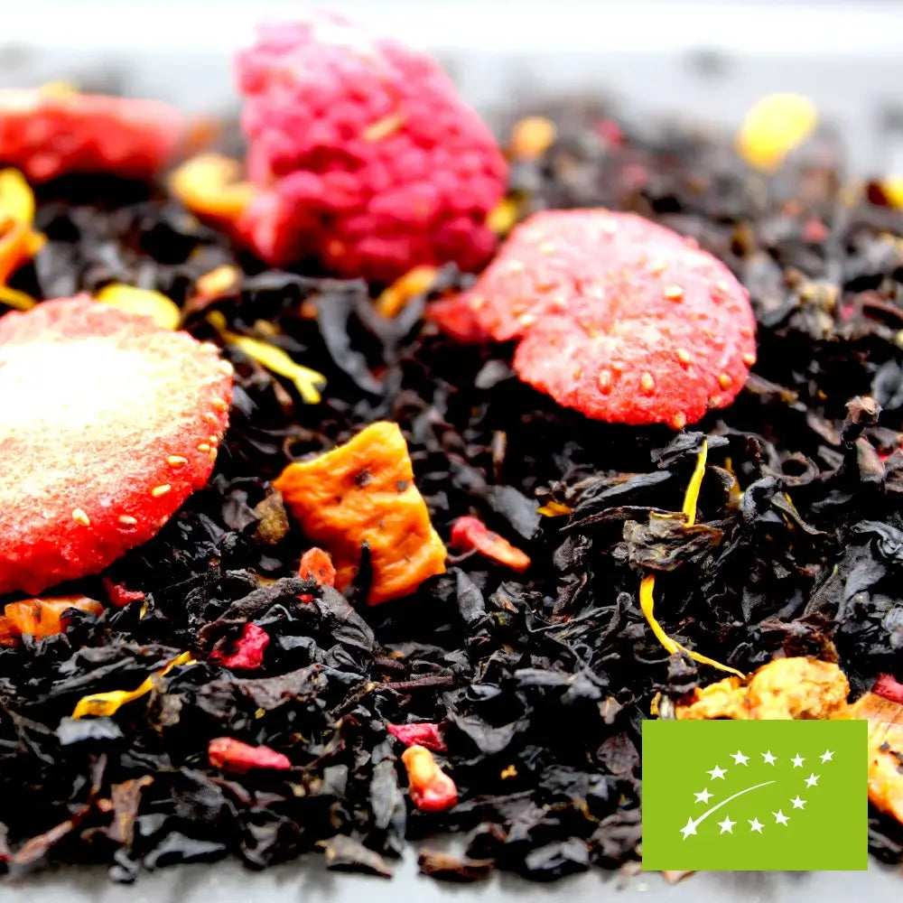 Thé noir Fraise Framboise BIO*